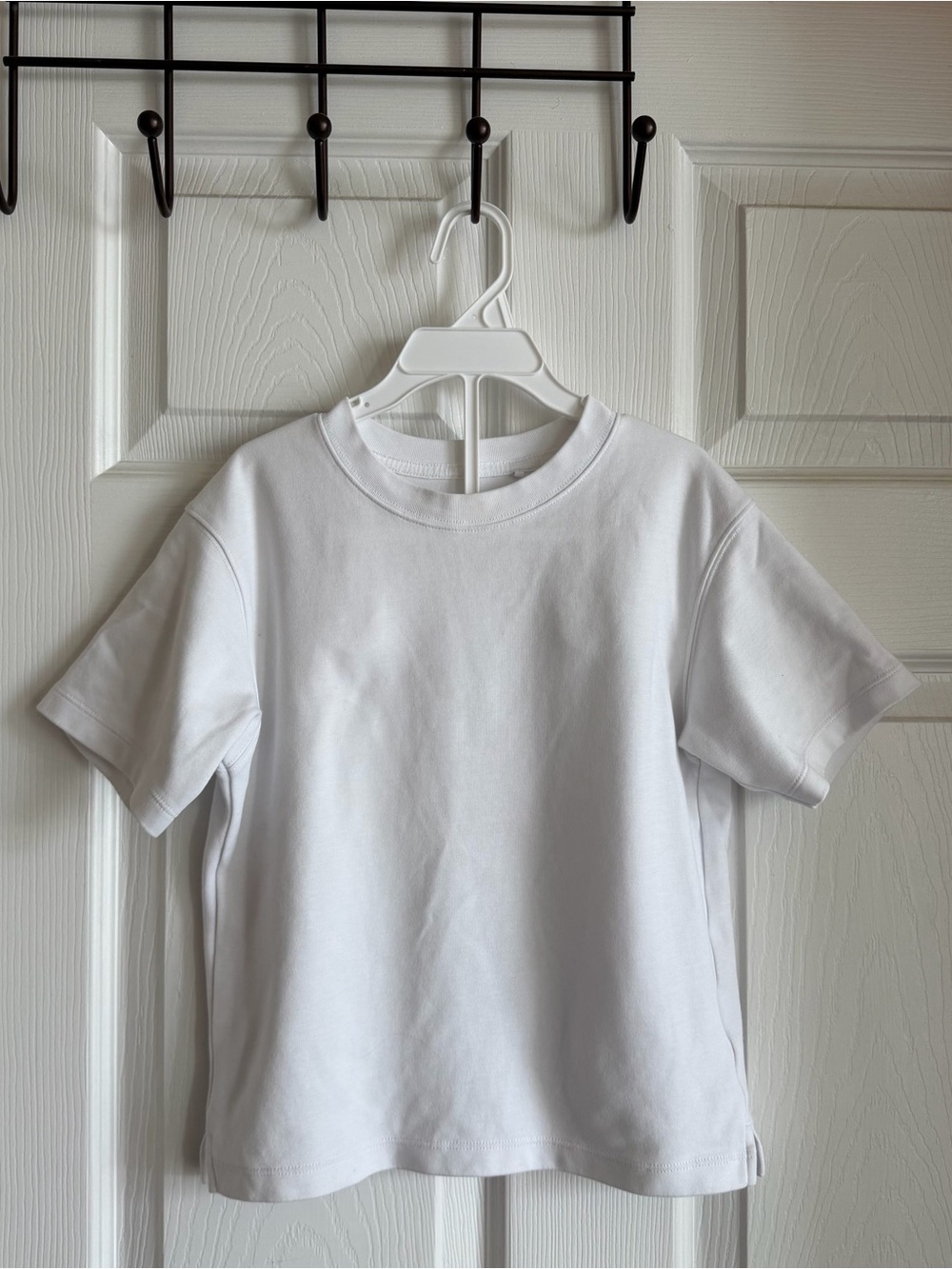 Uniqlo Kids Thick Boxy White Crewneck Tee T-Shirt – Size 3-4